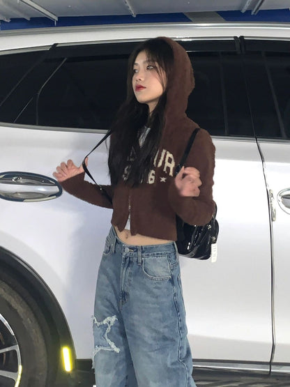 Woman's Oversized Jeans With Star Patterns