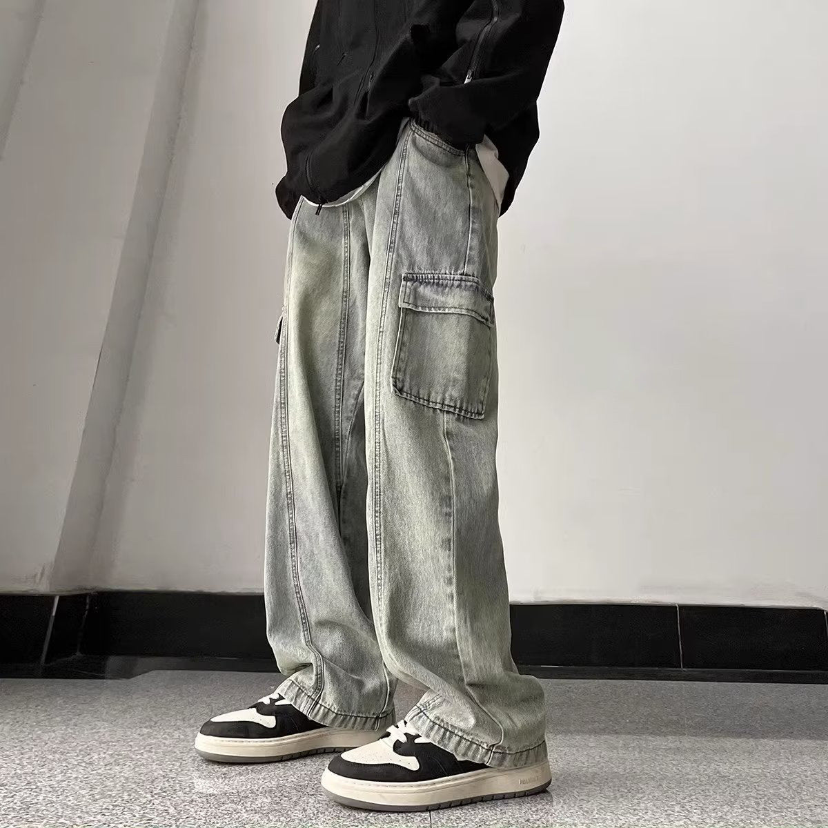 Cargo Jeans Men's Loose Straight Pants