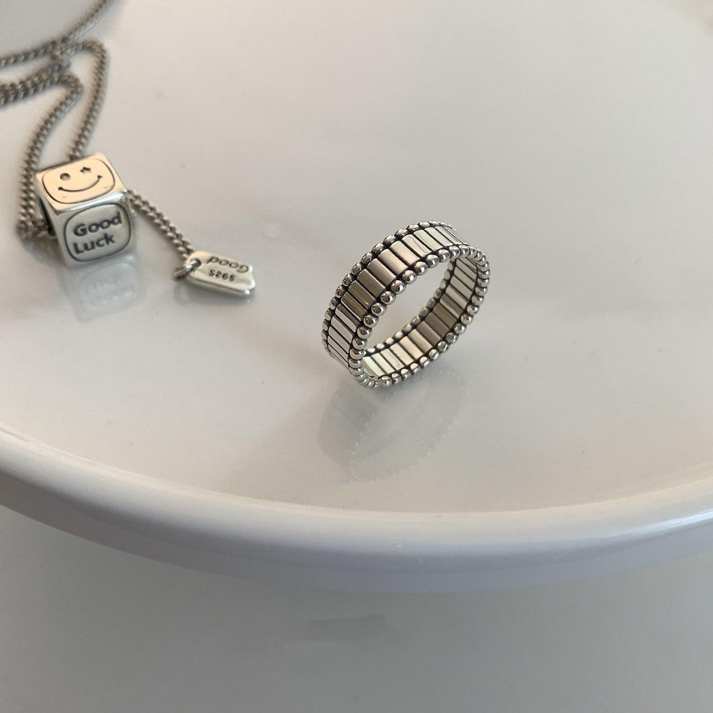Designer white gold plated rings. Select one or multiple styles to combine.