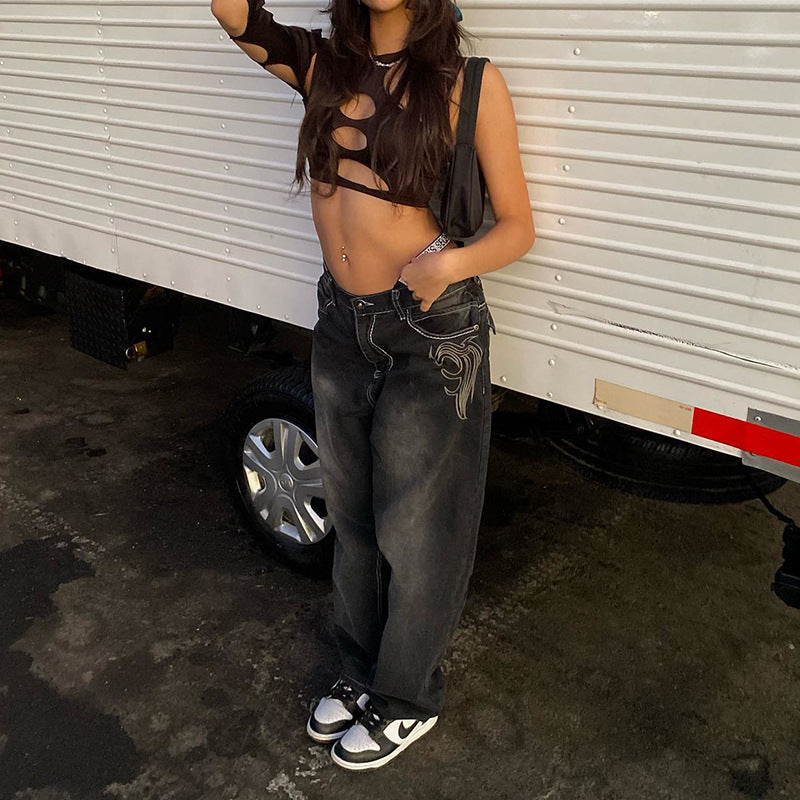 Women's Black Oversized Jeans