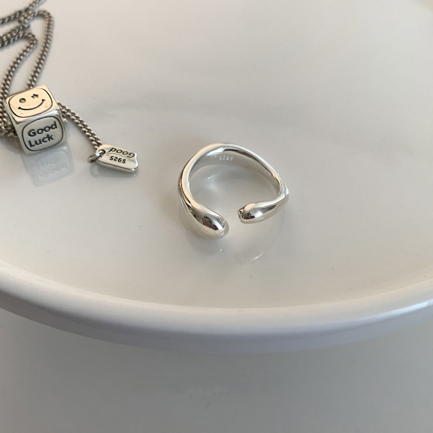 Designer white gold plated rings. Select one or multiple styles to combine.